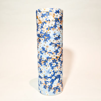 boite washi haute fleurs bleues