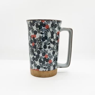 Mug jap fleurs rouges et noires