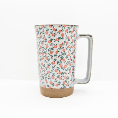 mug japonais petites fleurs oranges