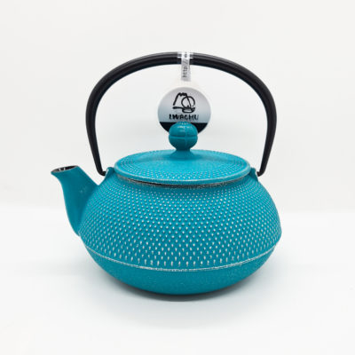 théière fonte arare bleu turquoise