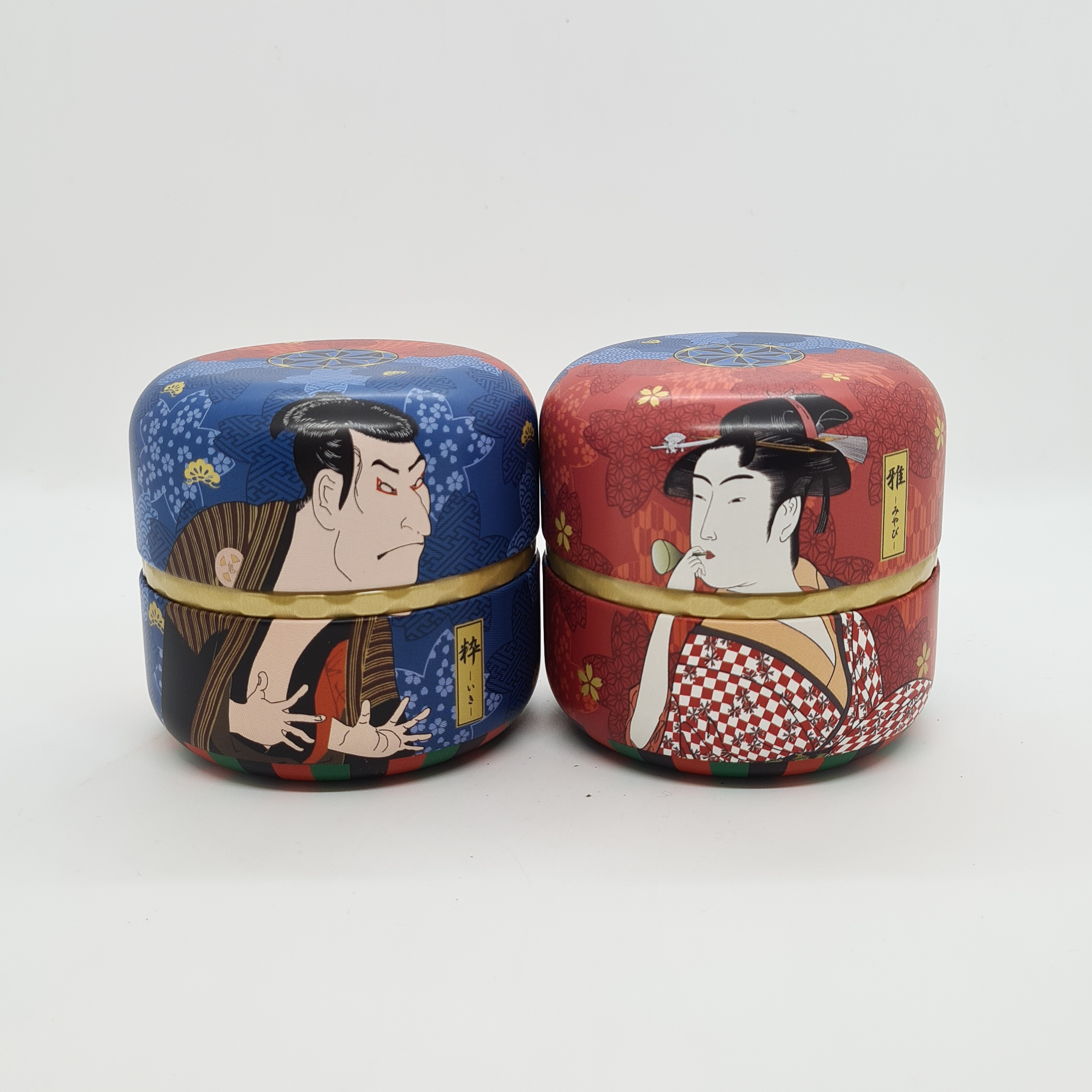 boite double face kabuki boîte à thé kabuki