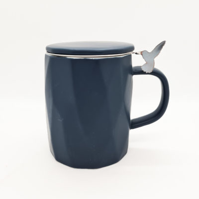 tisanière facettée bleue