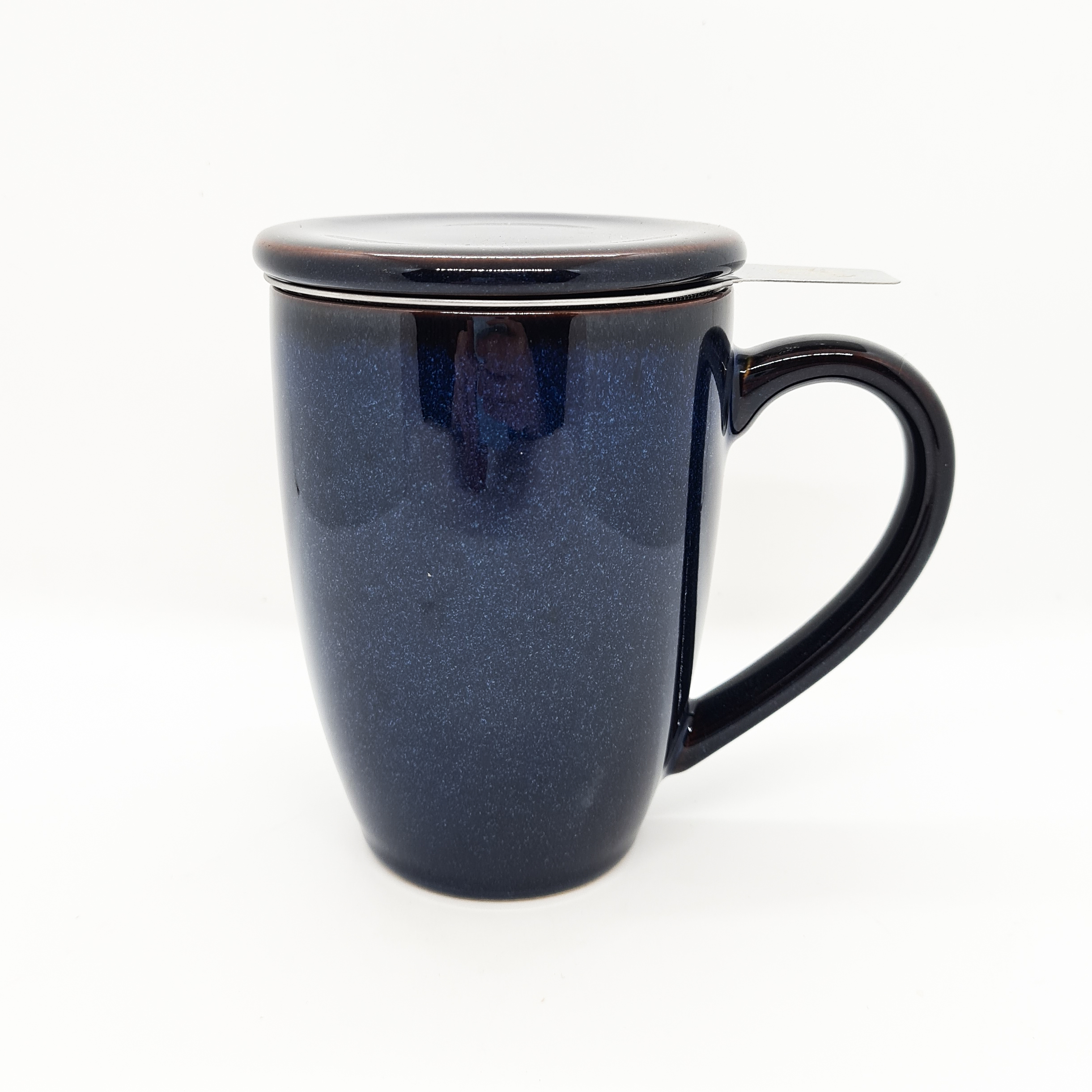 grande tisanière en céramique bleu foncé