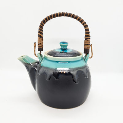 théière porcelaine double bleus