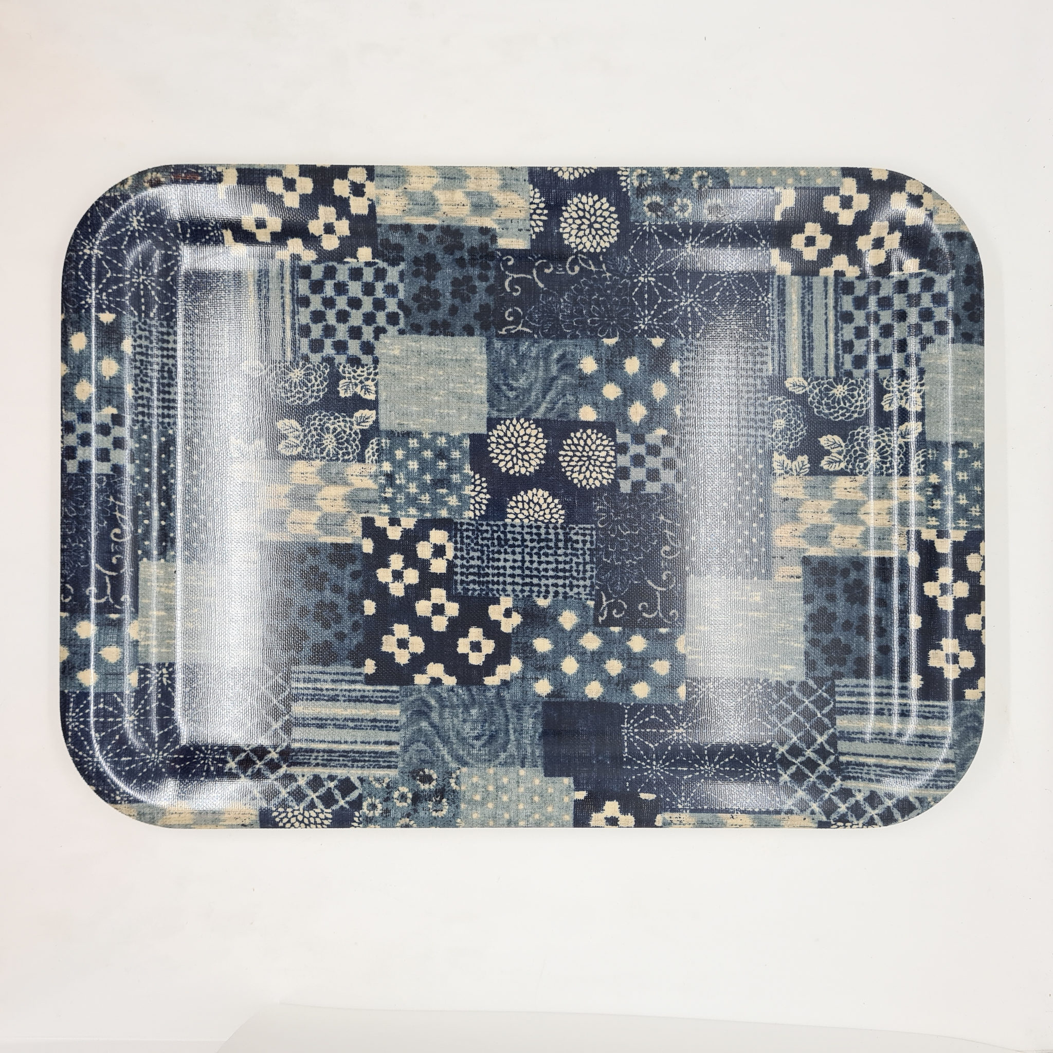 Plateau rectangulaire bleu