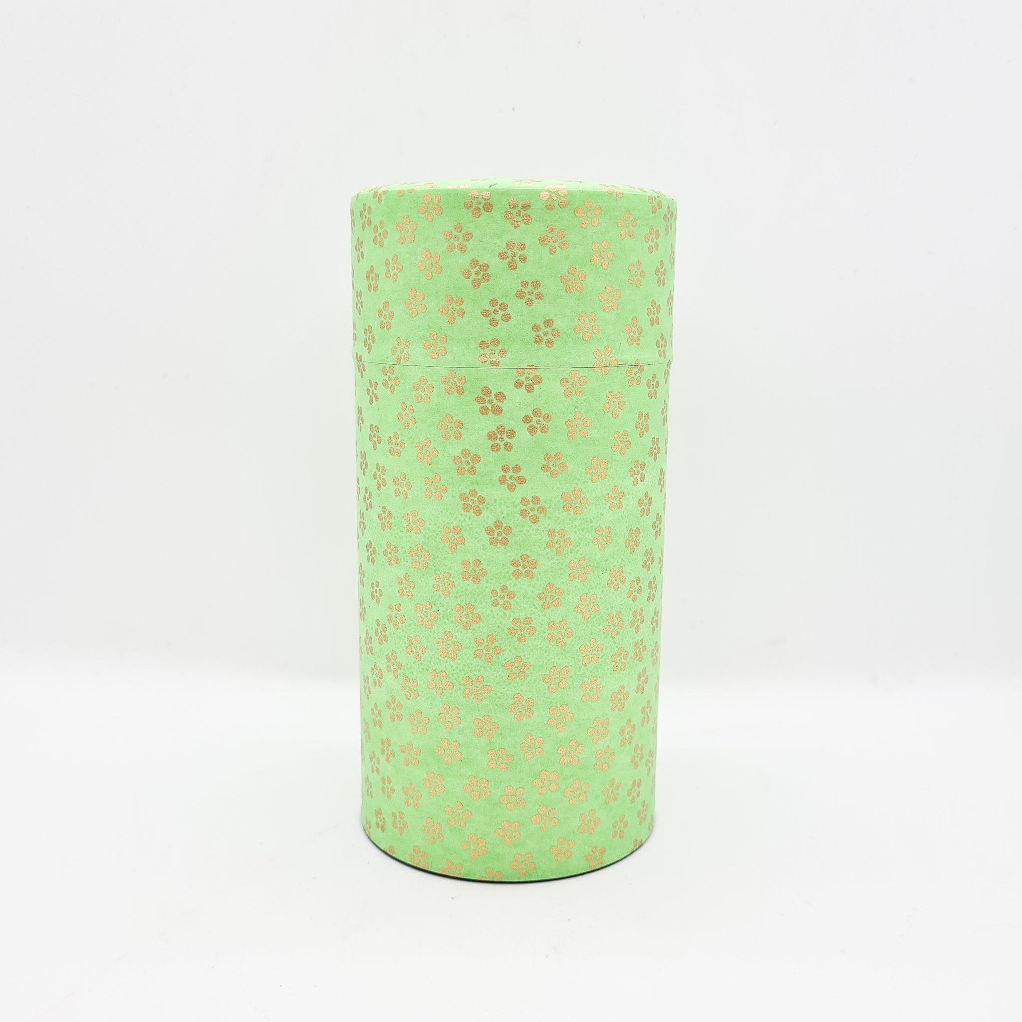 boite washi vert pomme à fleurs dorées grande