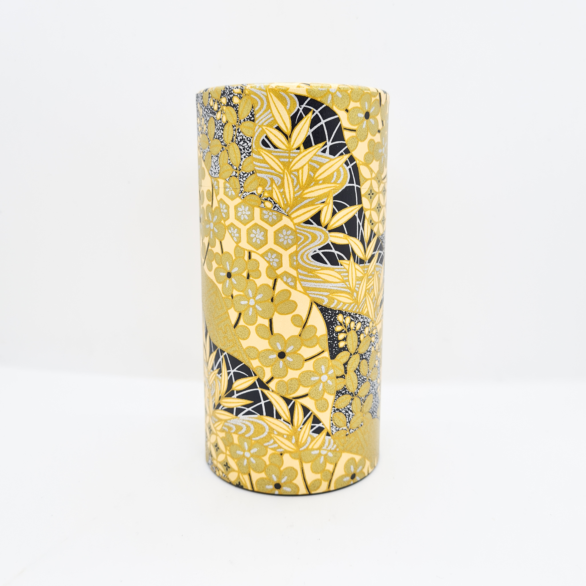 Boîte washi feuillage jaune et noir