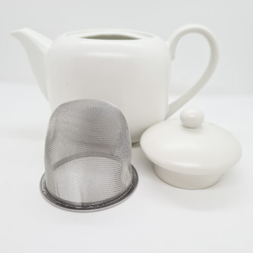 théière porcelaine satinée blanche filtre