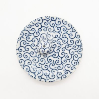 porte encens arabesques bleues