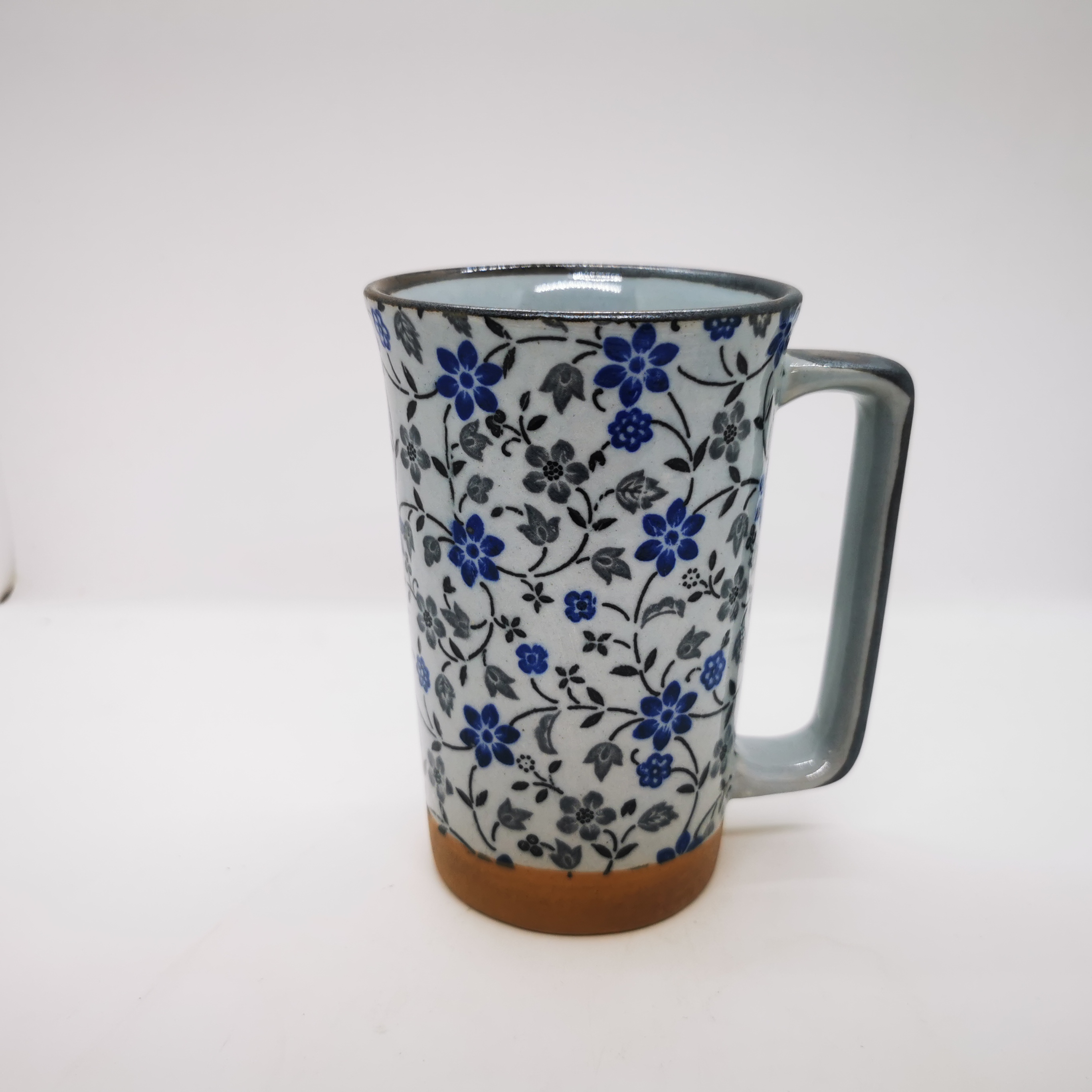Grand mug japonais motif fleurs bleues – Image 2